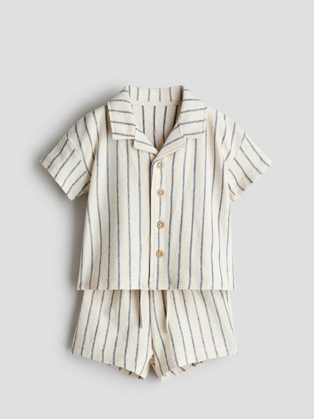 Cream and Blue Striped Kids Set. like new 9-12m